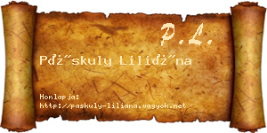 Páskuly Liliána névjegykártya